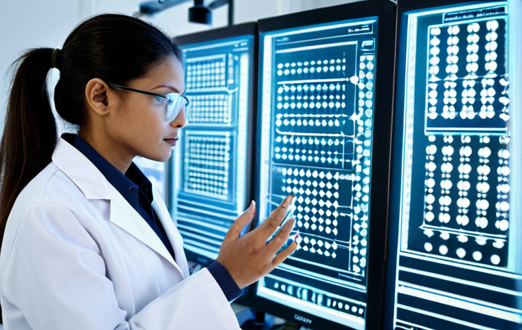 **Prompt for Quantum Computing in Drug Discovery:**
A focused female scientist, wearing a white lab coat over modest professional attire, is looking at a holographic display showing complex molecular structures and genetic sequences. She is in a pristine, futuristic quantum research laboratory with a sleek, glowing quantum computer system in the background. The atmosphere is calm, highly advanced, and bathed in soft, high-tech lighting. Perfect anatomy, correct proportions, natural pose, well-formed hands, proper finger count, natural body proportions. Professional photography, high-resolution, detailed, safe for work, appropriate content, fully clothed, professional dress, family-friendly.
